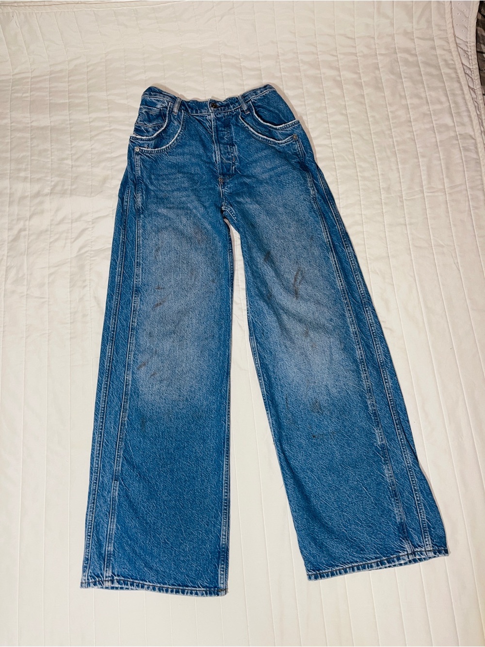 We The Free Men's Wide-Leg Bootcut Denim Jeans - Blue Wash